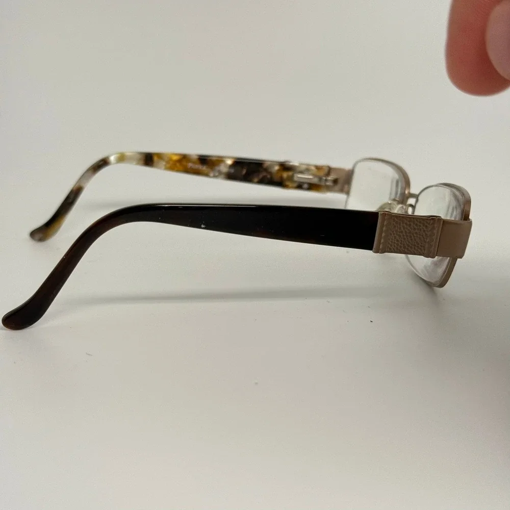 Parke PK3010 Gold Tortoise Shell Rectangular Eyeglass Frames 53-16-135